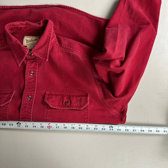Woolrich Red Flannel Long Sleeve Button Up Shirt Men's Size‎ L - Picture 10 of 12